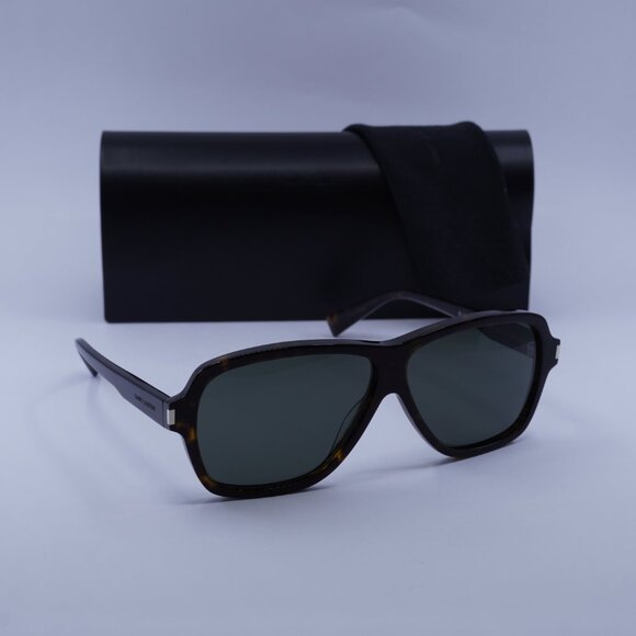 Saint Laurent SL609 CAROLYN 002 Sunglasses Havana Aviator Frame, Grey Lenses - Picture 12 of 12